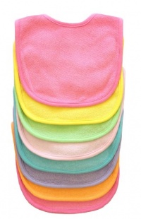 Neat Solutions 8 Pack Multi-Color Solid Knit Terry Feeder Bib, Girl