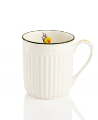 Mikasa refreshes a classic with country blooms in the Italian Meadow mug. Do-it-all stoneware is embossed and banded for an elegant look that also complements neoclassical Italian Countryside dinnerware.