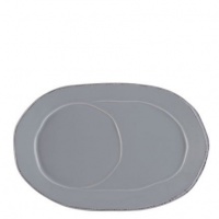 Vietri Lastra Gray Oval Tray 10 x 7 in (Set of 4)