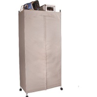 Wardrobe Portable Closet Premium Chrome w/ USA-Made Cover Khaki - Shop At Clares #WRD100-Kha