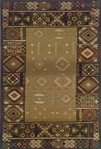 OW Sphinx Genesis Beige Green Rug Southwestern 5'3 x 7'6 (561Y1)