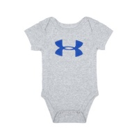 Under Armour Baby-Boys Newborn Big Logo Bodysuit, Grey, 0-3 Months