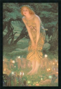 Midsummer Eve Framed with Gel Coated Finish by Edward Robert Hughes Framed