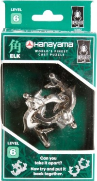 BePuzzled Hanayama Cast Metal Brainteaser Puzzles - Hanayama Elk Puzzle (Level 6)