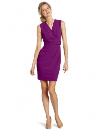 Calvin Klein Women's Sleeveless Side Detail Sheath Dress, Mulberry, 4