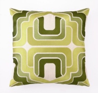 Trina Turk Embroidered Ogee Pillow, Green, 20 x 20