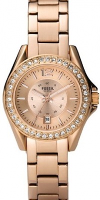 Fossil Women's ES2889 Riley Rose Gold Dial Watch