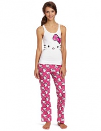 Hello Kitty Juniors Dot Pajama Set, White/Pink, Small