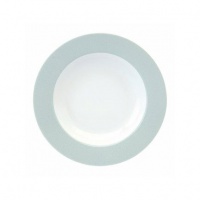 Philippe Deshoulieres Seychelles Celadon Rim Soup Plate 9 in