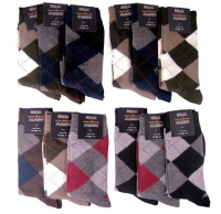 Royal Classic Mens Argyle Dress Casual Socks Cotton Blend Assortment Variety. 12 pair. 9-11.