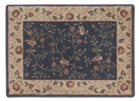 Nourison Zanibar Vines of Flowers Navy 2.0-Feet by 2.9-Feet  Polyacrylic Area Rug