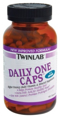 Twinlab Daily One Caps Multi-Vitamin and Mineral Supplement with Iron, 180 Capsules