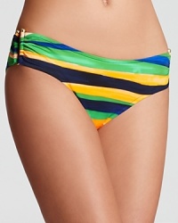 Looking to make a smash as you make a splash? This outrageously bold Milly bikini bottom will do the trick, with sensational, colorful stripes. Come out of your shell.