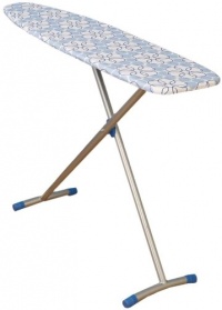 Household Essentials Fibertech Top T-Leg Ironing Board with Cotton Cover, Magic Rings