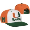 NCAA Miami Hurricanes Vault Collection Flat Brim Snapback Hat, White/Orange