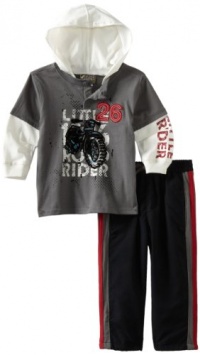 Nannette Baby-boys Infant Motorcycle Rider Pant Set, Grey, 24 Months