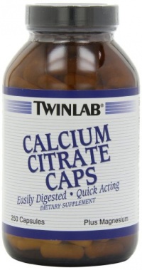 Twinlab Calcium Citrate Caps Plus Magnesium, 250 Capsules (Pack of 2)