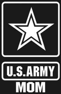 U.S. ARMY MOM STAR Logo white window or bumper sticker