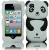 VanMobileGear IPHC-545-2MX(BK)-p Panda Silicone Jelly Skin Case Cover for Apple iPhone 4/4S - Retail Packaging - Black