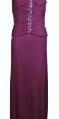 Ruched Gemstone Detail Maxi Dress