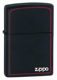 Zippo Black Matte Lighter with Border