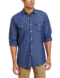 Nautica Men's Long Sleeve Solid Linen Shirt