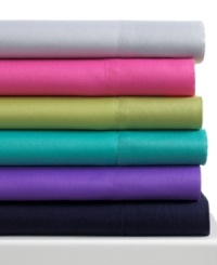 Sleep snug in the rich color and texture of this Microfiber Solid sheet set. Bold pops of color outfit your bed in totally modern style while soft polyester microfiber finishes the set with a smooth and comfortable feel.