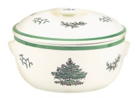 Spode Christmas Tree Round Covered Deep Dish Casserole