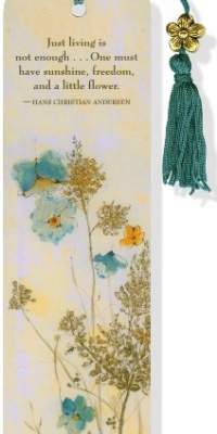 Watercolor Flowers Beaded Bookmark