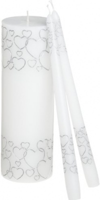 Wilton Silver Hearts Unity Candle Set