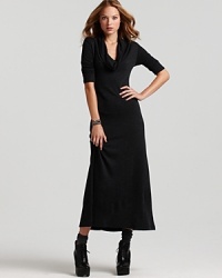 This James Perse maxi dress transitions into fall with a chic funnel neck and three-quarter sleeves. Belt it, if you like--or treat it as a base layer in a multilevel look.