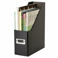 Snap-N-Store Jumbo Magazine File Box, Black Fiberboard with Content Label Holder, 4.50 Inches Width x 11.25 Inches Depth (SNS01637)