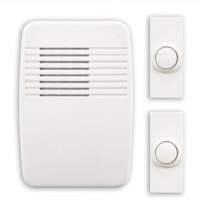 Heath Zenith SL-6167-C Wireless Plug-In Door Chime Kit with 2 Push Buttons, White