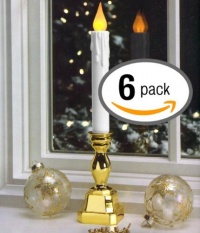 6pc GE 12 LED Flickering Window Candles Christmas Holiday Candles