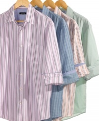 Roll with style. These dobby striped shirts from Van Heusen upgrade your casual or business wardrobe. (Clearance)