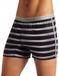 Calvin Klein Men's Ck One Microfiber Slim Fit Fashion Boxer, Gradient Stripe/Black, Small