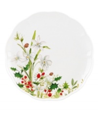 A season of entertaining and celebration will flourish with Winter Meadow dinner plates from Lenox. Delicate paperwhites bloom on scalloped ivory porcelain designed to mix and match.