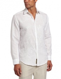 Cubavera Men's Long Sleeve Ornate Embroidered Shirt