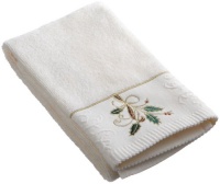 RIBBON & HOLLY EMBROIDERED HAND in Ivory