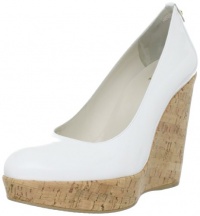 Stuart Weitzman Women's Corkswoon Wedge Pump,White Patent,7 M US