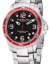 Stuhrling Original Men's 593.332TT11 Aquadiver Grand Regatta Swiss Quartz Diver Date Red Bezel Watch