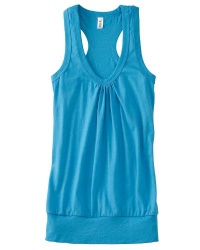 Bella Ladies 3.8 oz. Vintage Jersey Racerback Tank - AQUA - 2XL