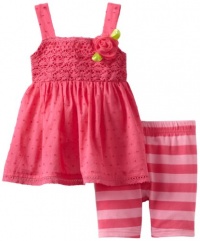 Sweet Heart Rose Baby-Girls Infant Crochet Bike Short Set, Fuschia, 12