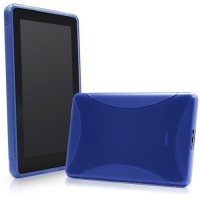 BoxWave Kindle Fire BodySuit - Premium Slim-Fit TPU Gel Skin Case, Texturized for Extra No-Slip Grip for the Kindle Fire (Azure Blue)