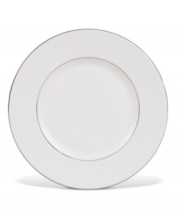 Bring out the refined contemporary flair of Vera Wang's Blanc sur Blanc dinnerware and dishes pattern with this subtly coordinated accent plate.