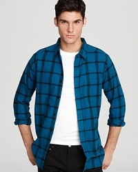 Saturdays Surf NYC Crosby Shadow Flannel Sport Shirt - Slim Fit