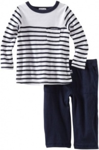 Splendid Littles Baby-boys Infant Florence Stripe Tee and Pant Set, White, 3-6 Months