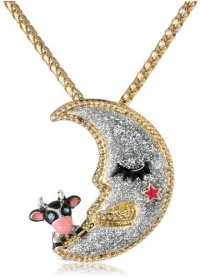 Betsey Johnson Classic Boost Moon Pendant Necklace, 19