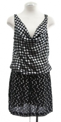 Diane von Furstenberg Silver Dot Combo Tadd Two Drop Waist Dress 2