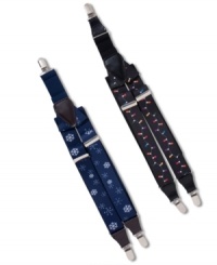 Get festive this season with a pair of holiday themed suspenders from Club Room.